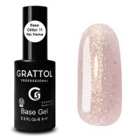 База-камуфляж с шиммером Grattol Base GLITTER 11 9 мл.