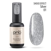 PNB UV/LED Gel Polish SHOCK EFFECT 01 Silver PNB 8 ml