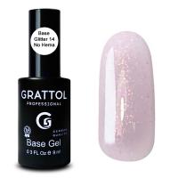 База-камуфляж с шиммером Grattol Base GLITTER 14 9 мл.